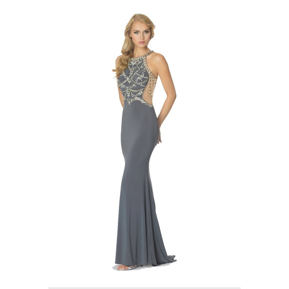 2 Cute Prom Dress Gown #65166 Pageant Gray/Silver